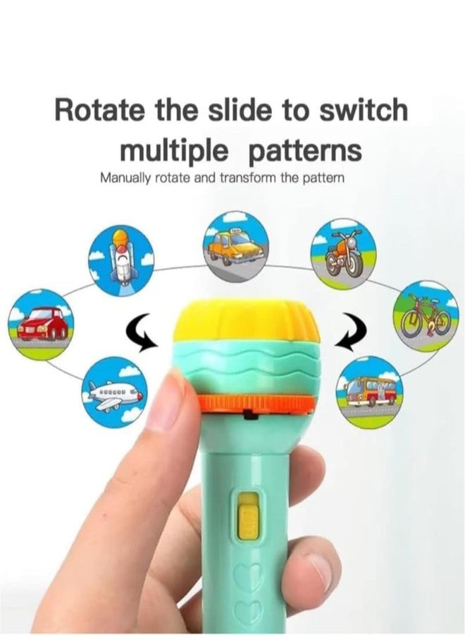 FULLFILLS Mini Projector Torch Toy with 3 Slides, 24 Patterns - Safe, ABS Material, Easy, Creative Learning & Bedtime Stories, Transform to Night Light for Ultimate Comfort - Image 4